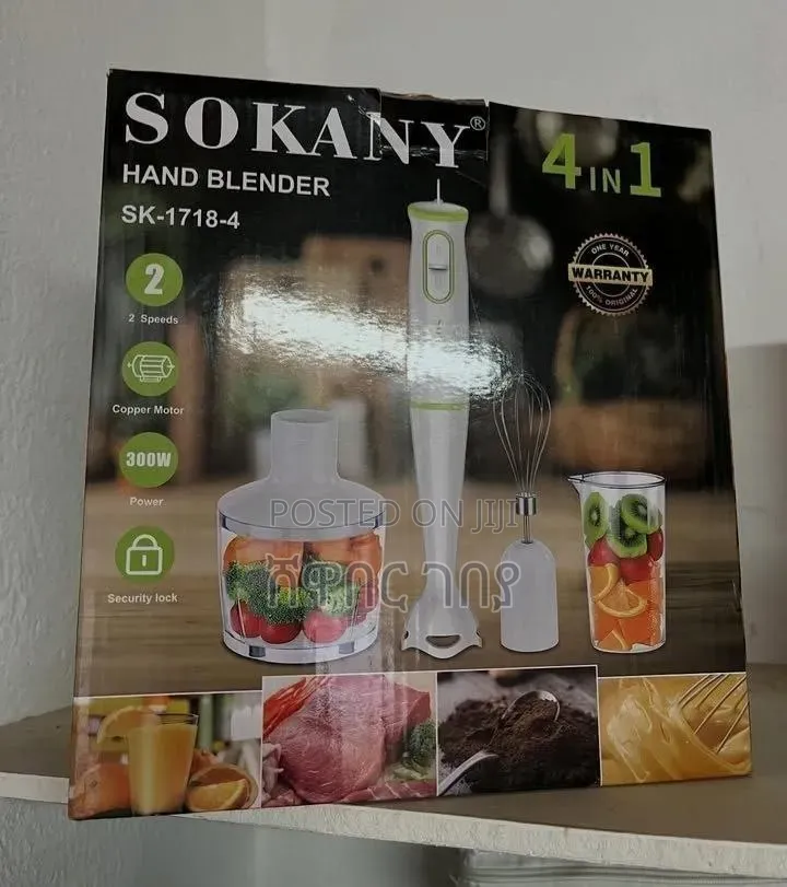 Sokany 4-in-1 Electric Immersion Hand Blender Sk-1718-4 350w Set