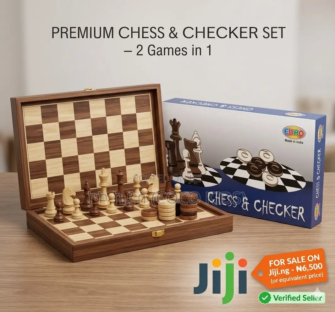 Euro 2-in-1 Premium Chess & Checker Set