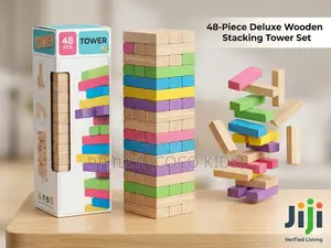 48-Piece Deluxe Wooden Stacking Tower