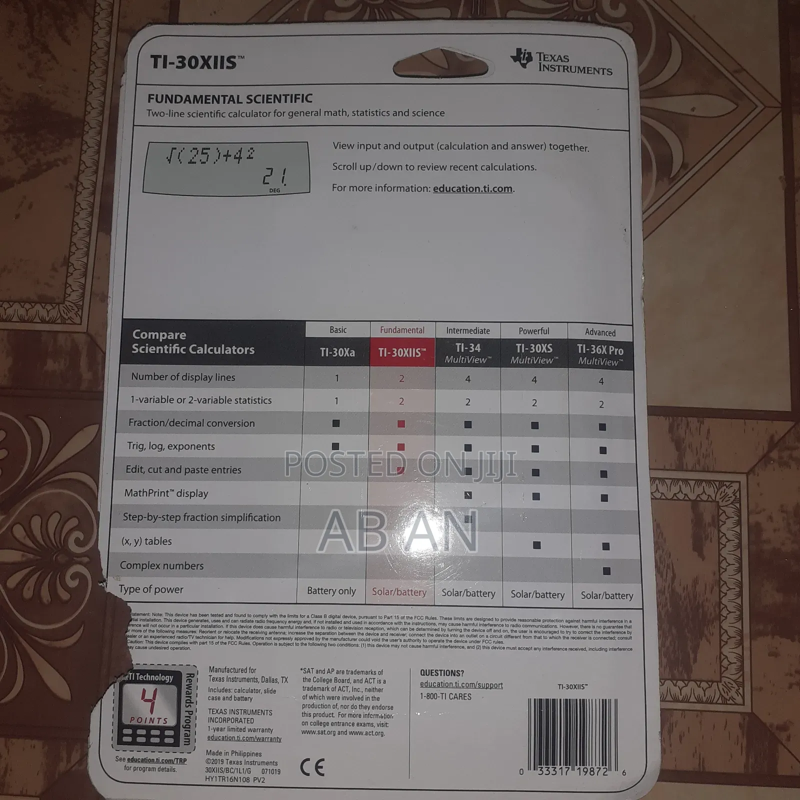 Texas Instruments 2 Line Scientific Calculator