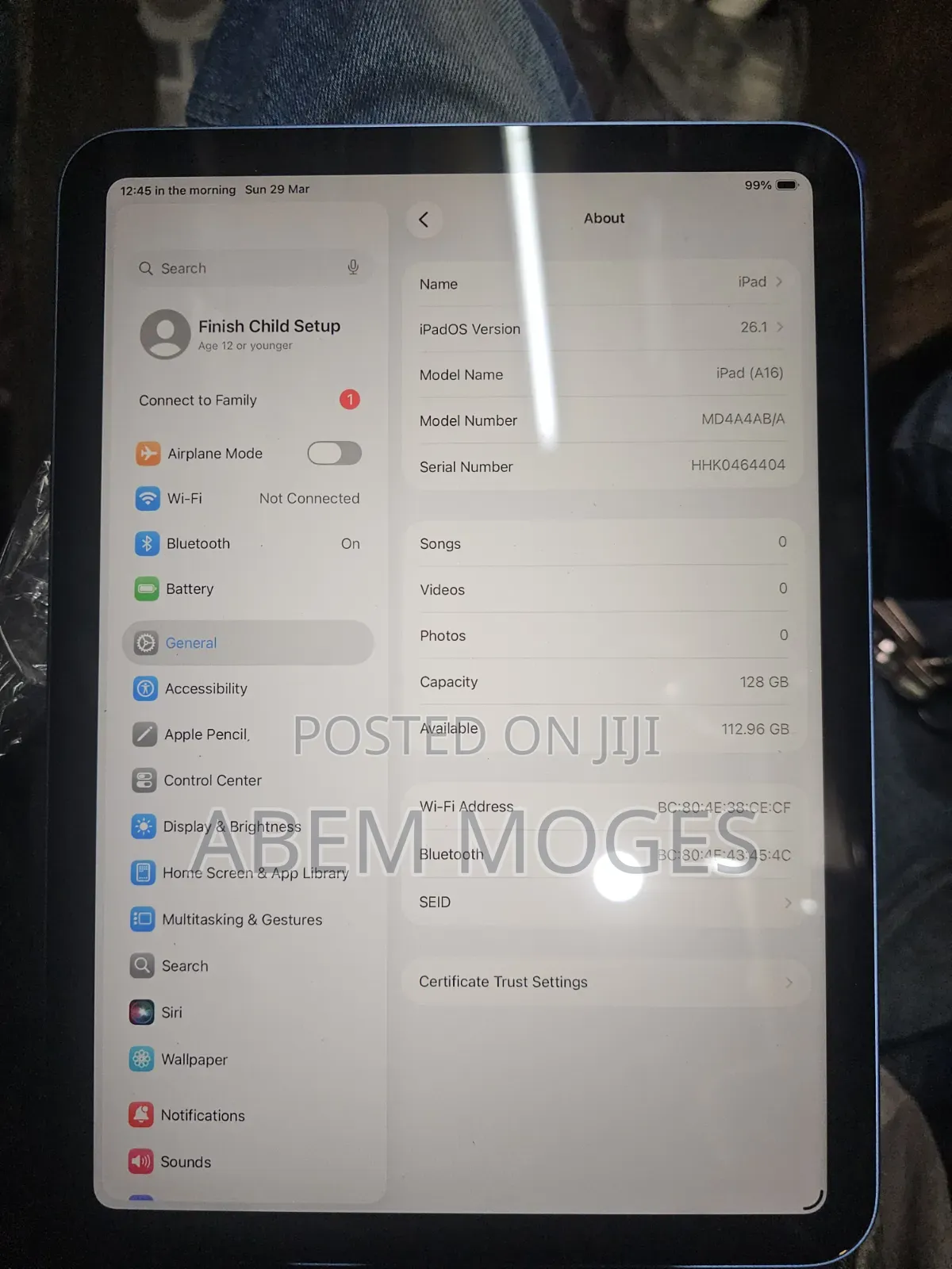 New Apple iPad (2025) 128 GB Blue