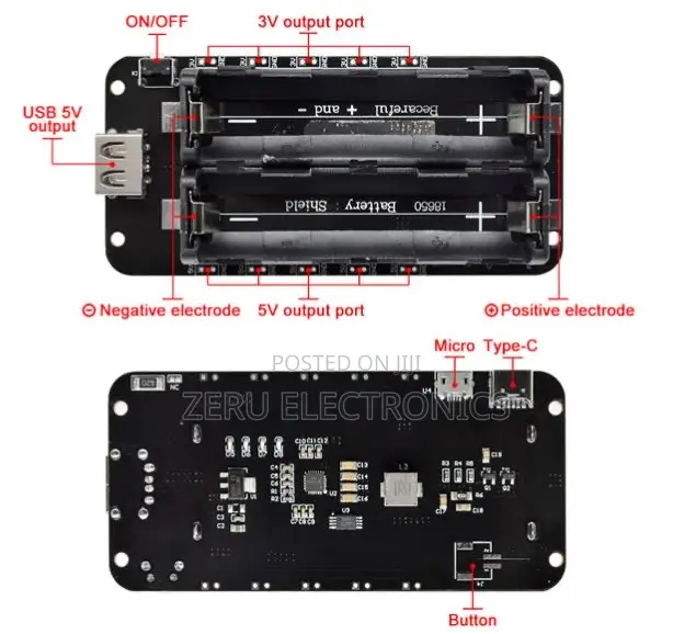 18650 Battery Shield Module
