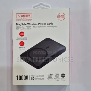 Veger 10000mah Magnetic Wireless Power Bank, Fast-Charging