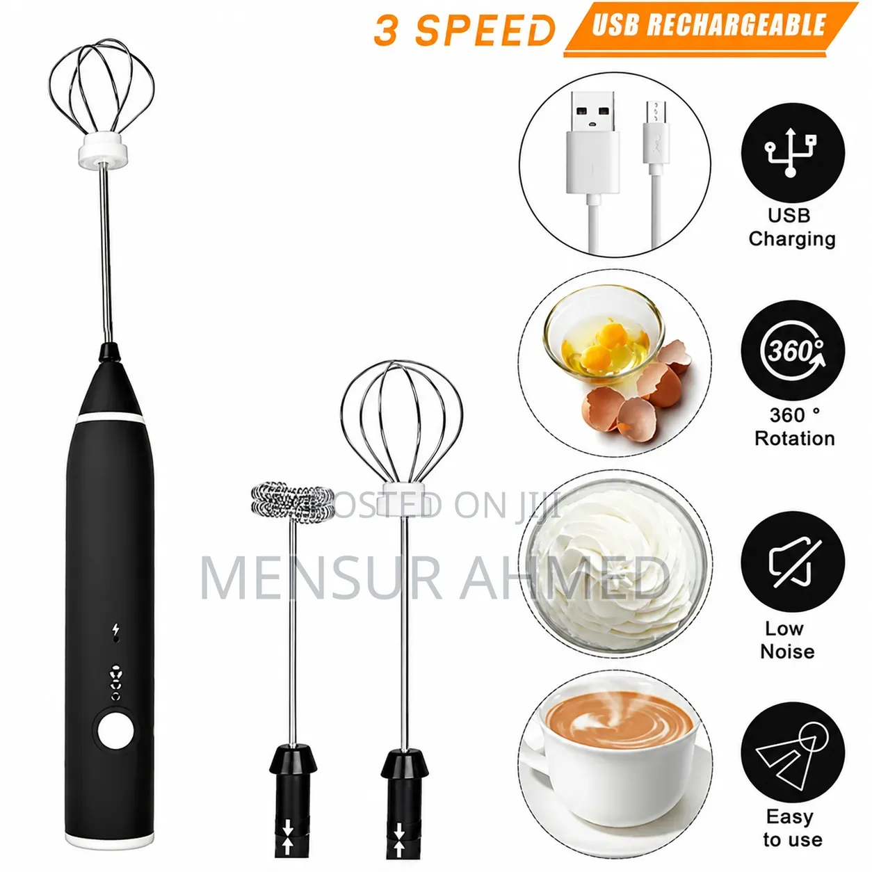 ወተት እና እንቁላል መምቻ( Usb Milk Frother)