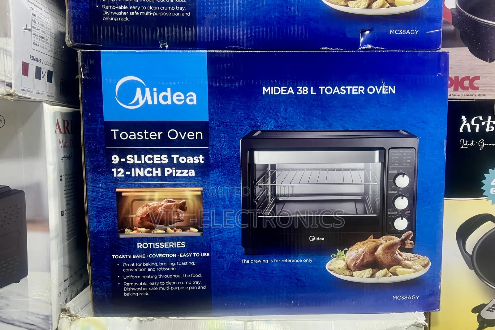 Midea Toaster Oven 38l (Model Mc38agy) – Multi-Function Electric Oven