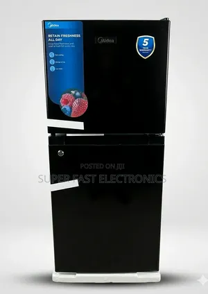 Midea Refrigerator With Freezer – Glossy Black 187