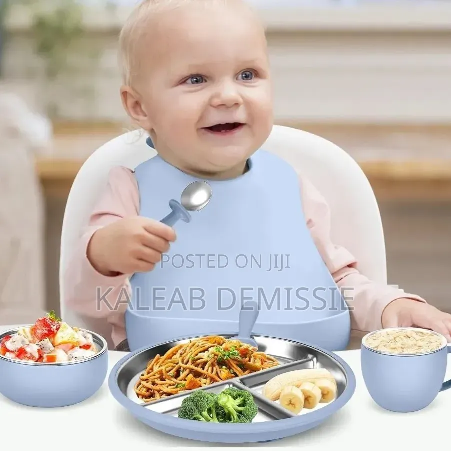 6-in-1 Premium Silicone Baby Feeding Set የልጆች ሲሊከን መመገቢያ