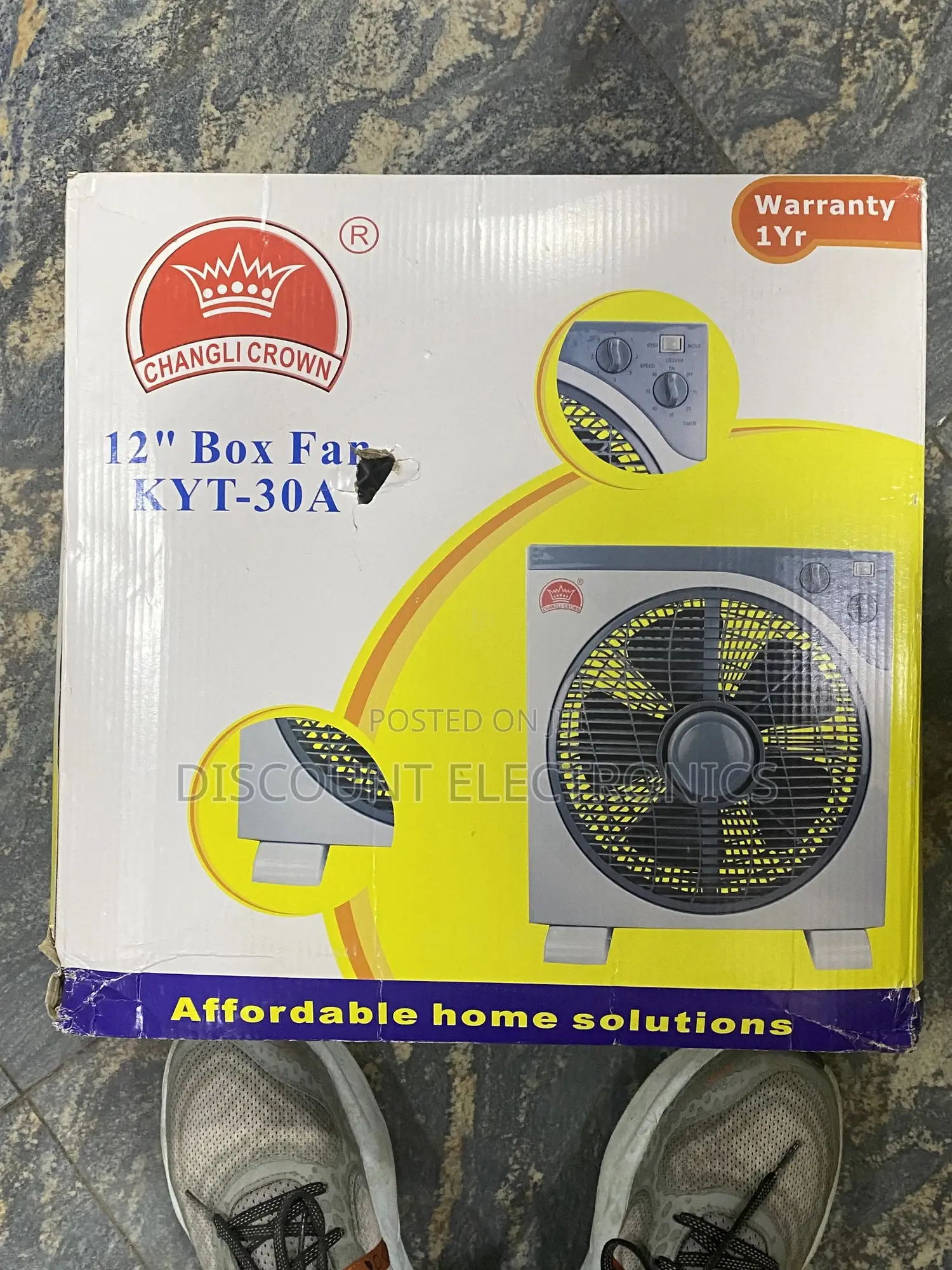 Changli Crown Modern Box Fan: Elegance Redefined