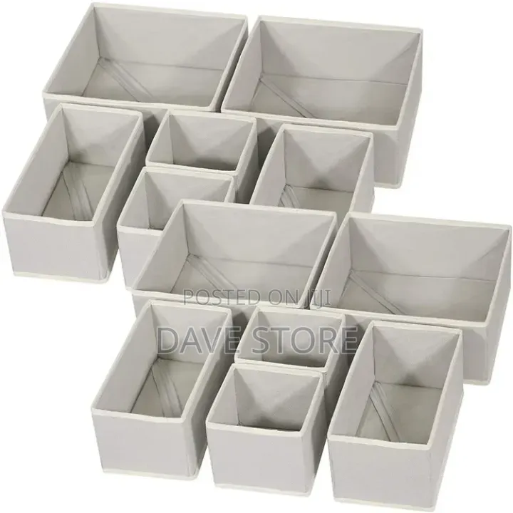 Ikea Organizer Box, Set Of 6 Dark Grey