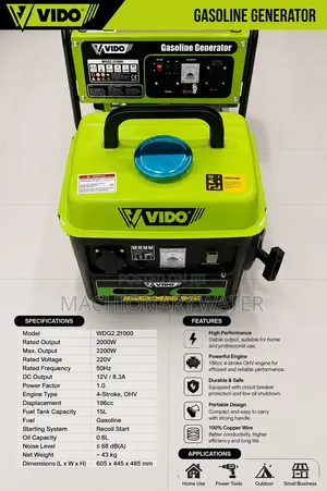 Vido Gasoline Generator 800watt