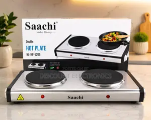 Saachi Double Electric Hot Plate –| Portable 2-Burner Cooker