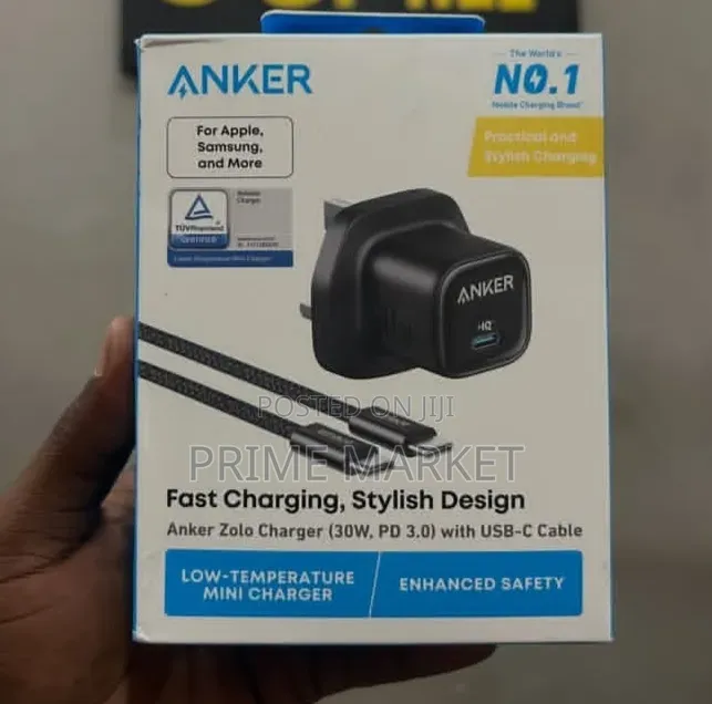 Anker Zolo Charger 30w, Pd 3.0 With Usb-C to Usb-C Cable - Black
