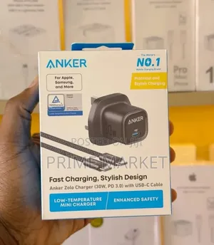 Anker Zolo Charger 30w, Pd 3.0 With Usb-C to Usb-C Cable - Black
