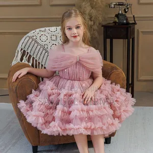 Mk- 0834 Princess Girls Cross-Border Trade Off-Shoulder Dress