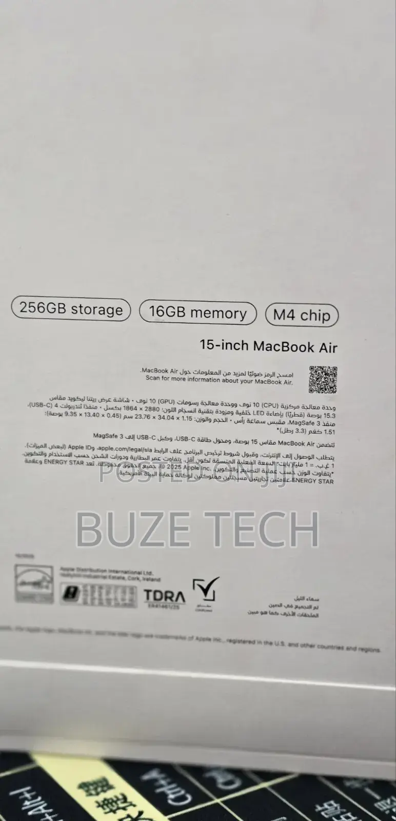 New Laptop Apple MacBook Air 2025 M4 16GB Apple M4 SSD 256GB