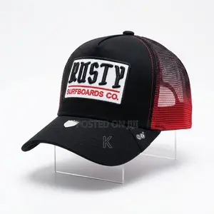 Black and Red Mesh Trucker Cap