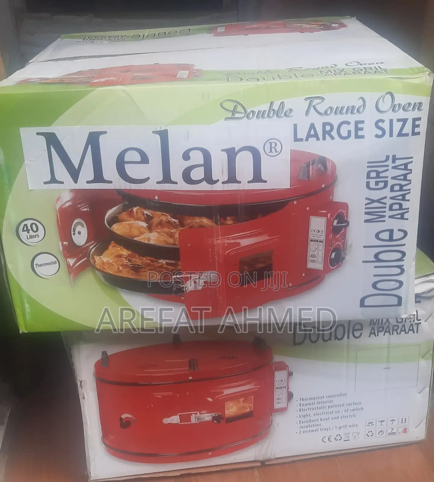 Melan Branded Round Electric Roaster Oven