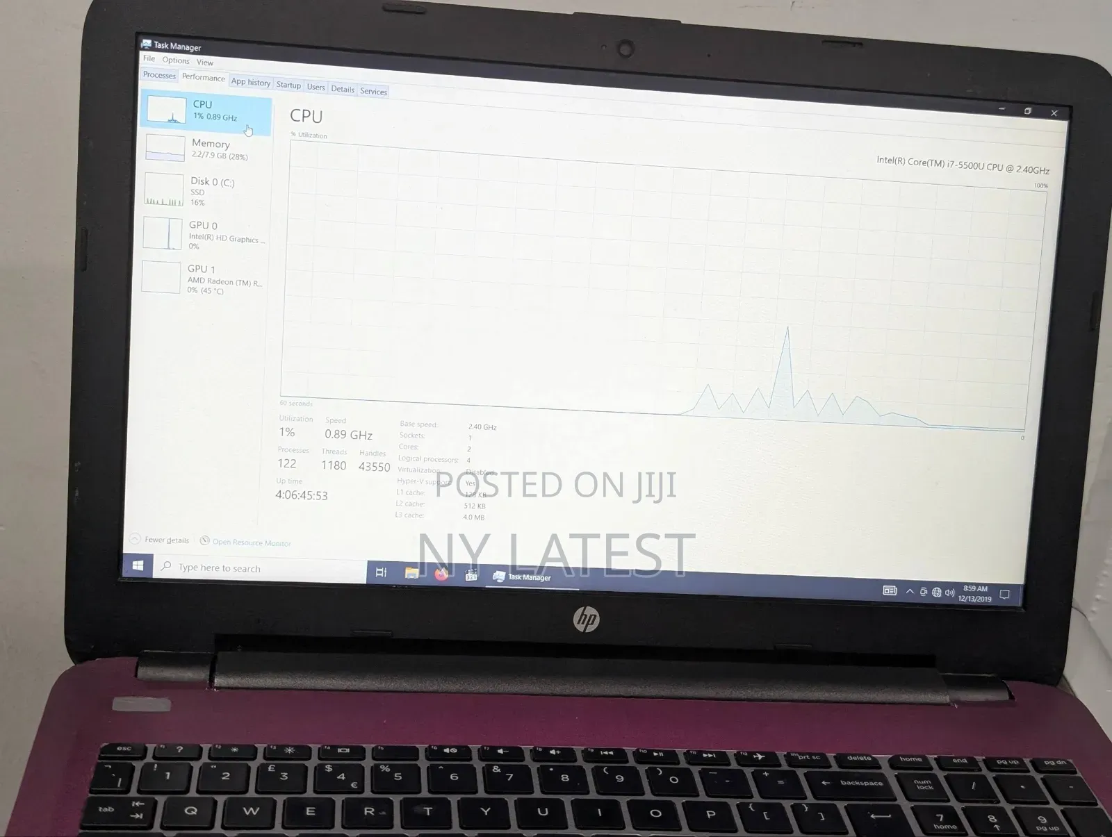 Laptop HP 15 8GB Intel Core i7 SSD 128GB