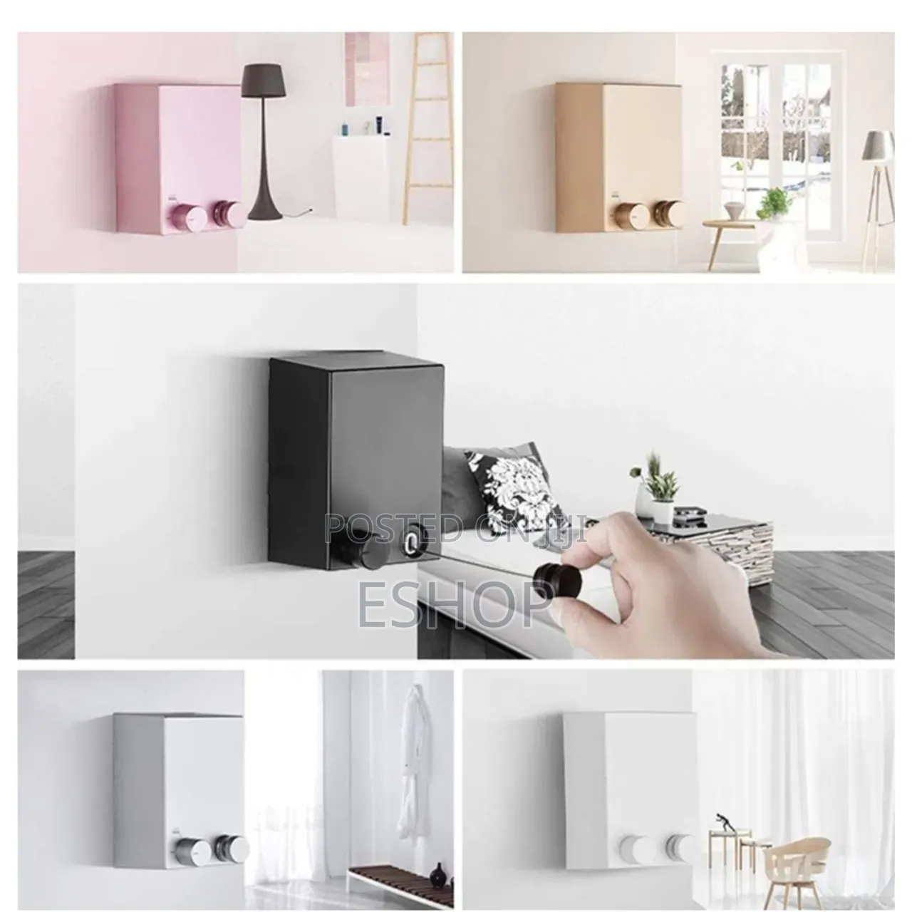Quick-Mount Retractable Drying Line – Screws Glue Provided