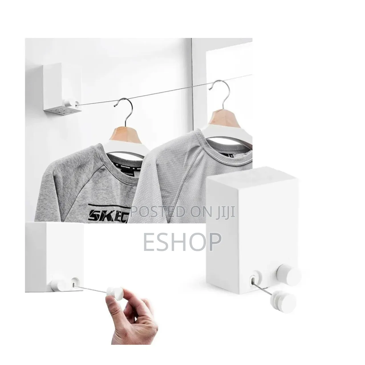 Quick-Mount Retractable Drying Line – Screws Glue Provided