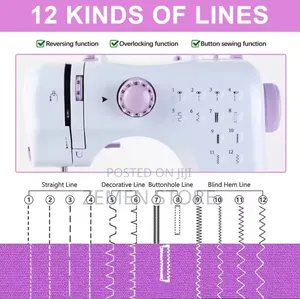Desktop Electric Sewing Machine - 12 Built-in Stitches Multi-fabric