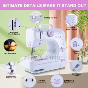 Desktop Electric Sewing Machine - 12 Built-in Stitches Multi-fabric