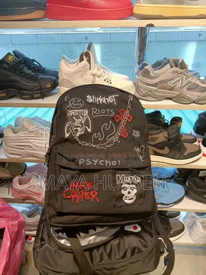 Hypebeast Black Rock Band Patch Backpack With China