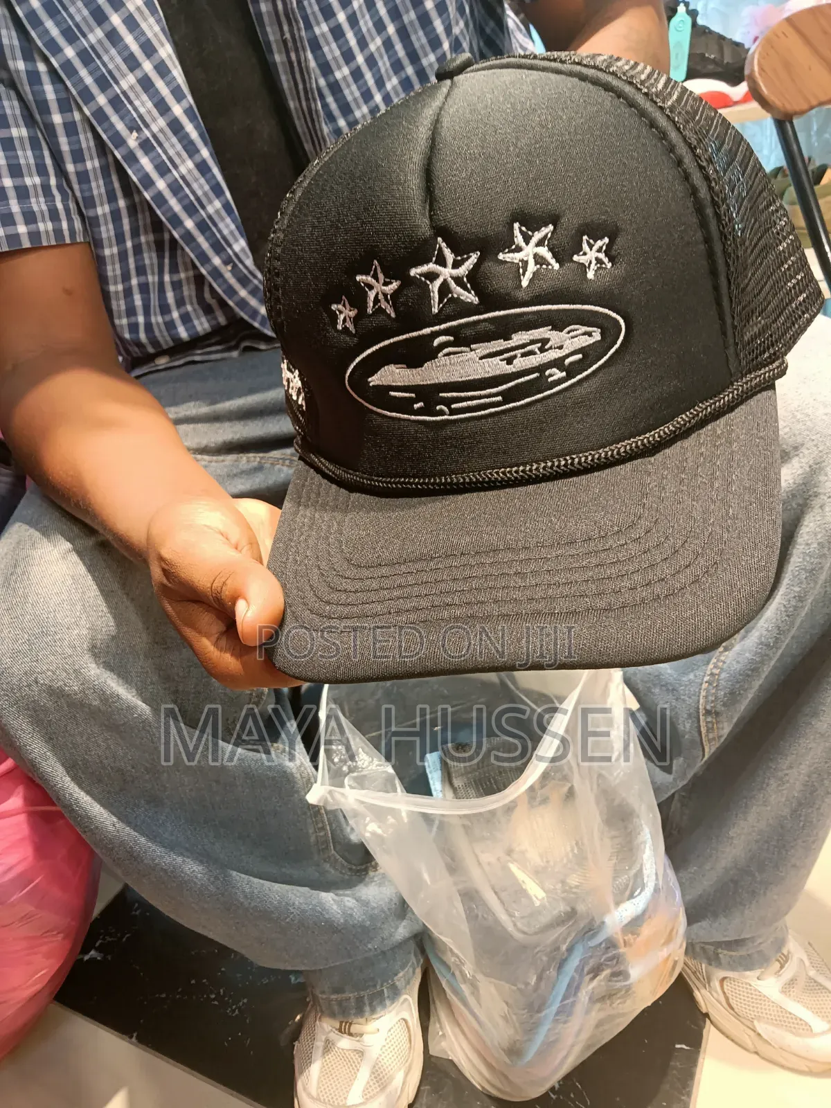 Streetwear Black Star Embroidered Trucker Hat