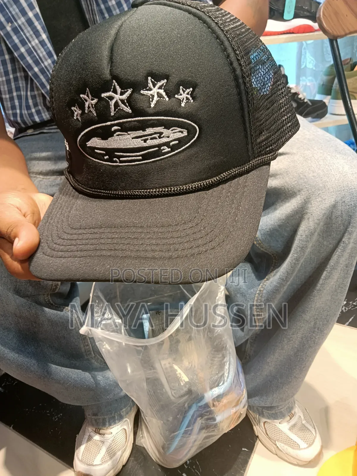 Streetwear Black Star Embroidered Trucker Hat