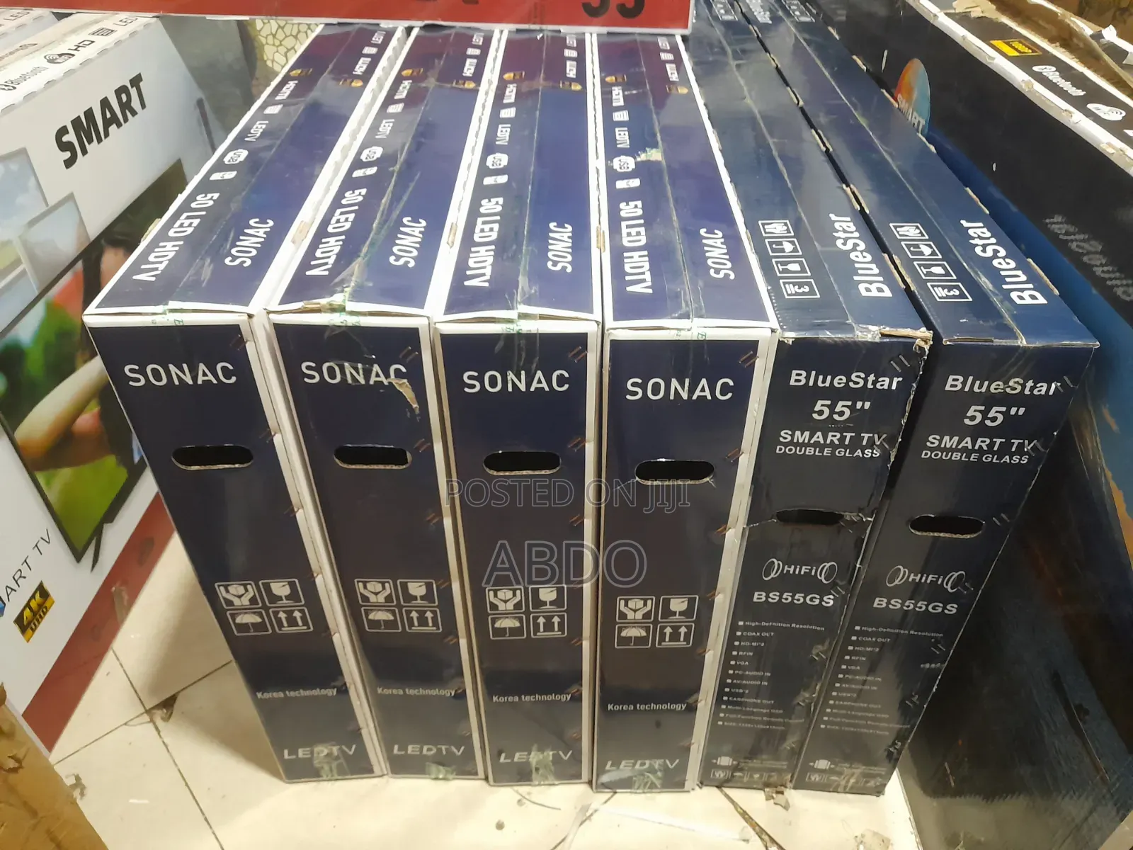 Sonac Smart Tv 55 Inch Andraid Doubel Gelass 2026 Quality Hifi Spea