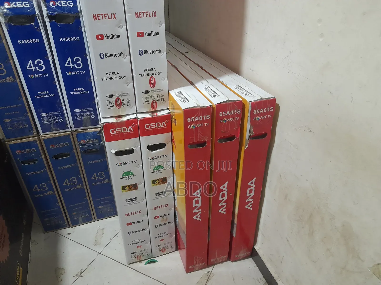 Anda Smart Tv 65 Inch Andraid Doubel Gelass 2026 Adis Quality Tv