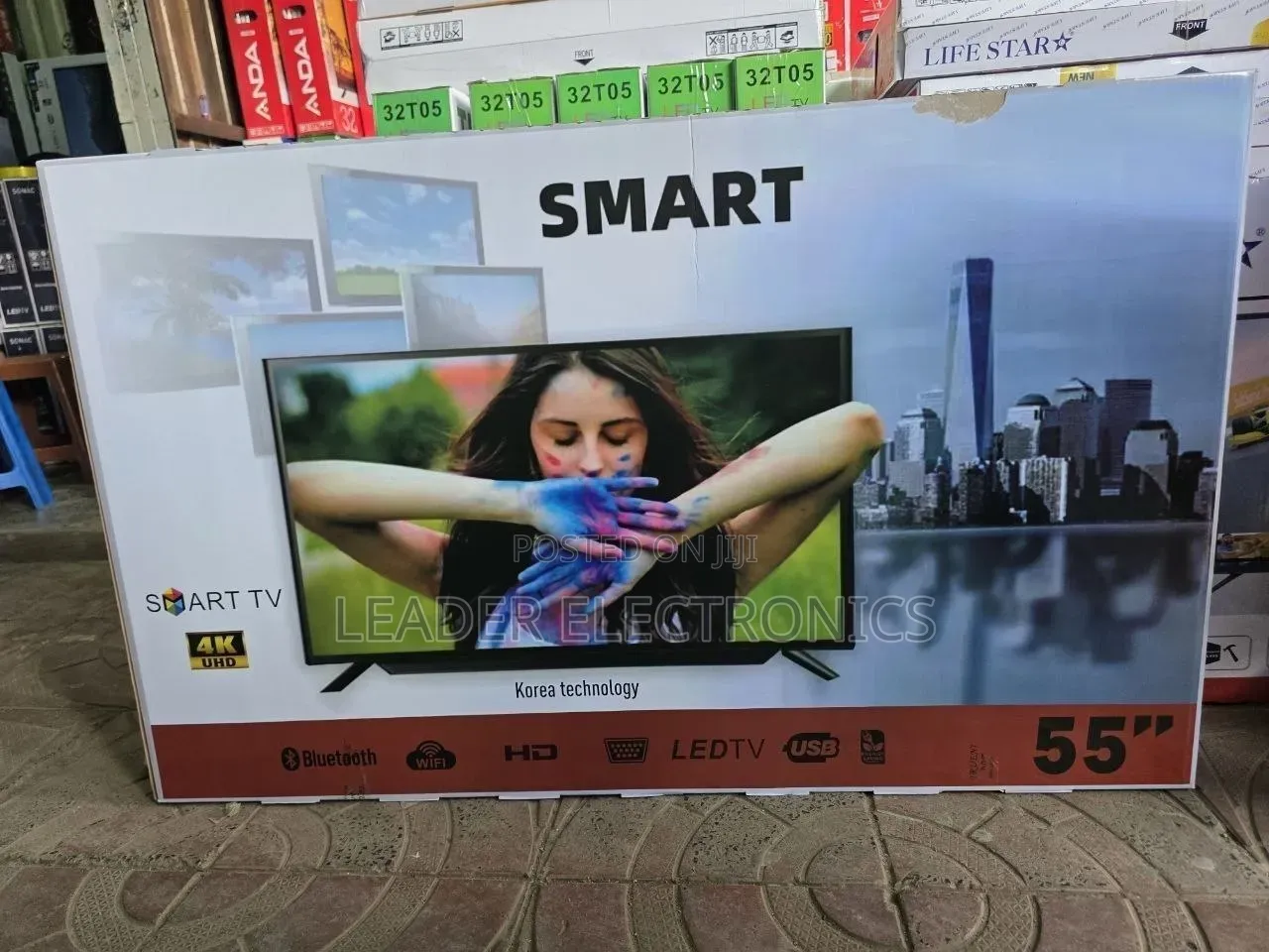 Smart Tv 55" Smart Android Tv – Tempered Glass Uhd New Model