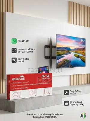Homeone ምርጥ የቲቪ ግድግዳ መስቀያ (Tv Wall Mount) - ከ26" እስከ 65"