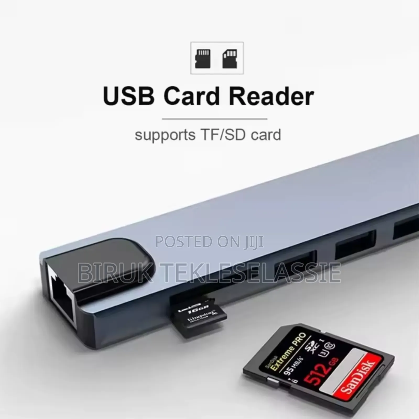 Usb C Hub 8 in 1 Type C Hdmi Adapter With Rj45 Sd/Tf for Laptop