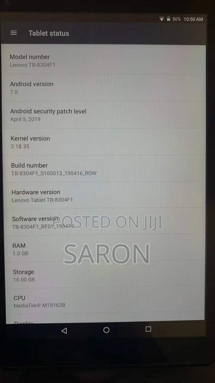 Lenovo Tab E8 16 GB Black