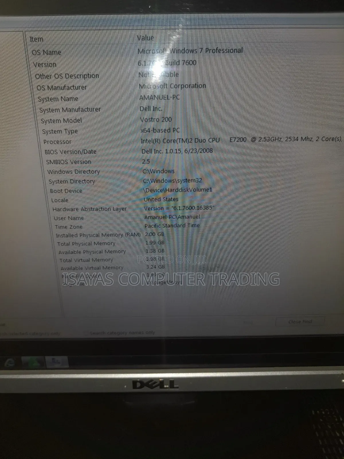 Desktop Computer Dell Vostro Mini 4GB Intel Core 2 Duo HDD 500GB