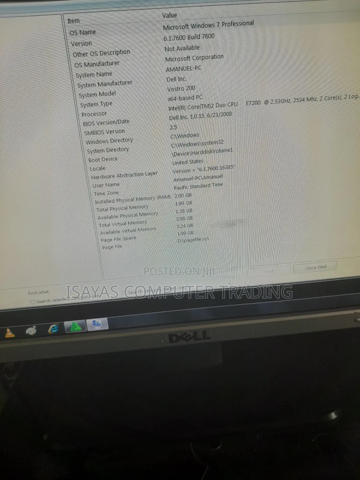 Desktop Computer Dell Vostro Mini 4GB Intel Core 2 Duo HDD 500GB