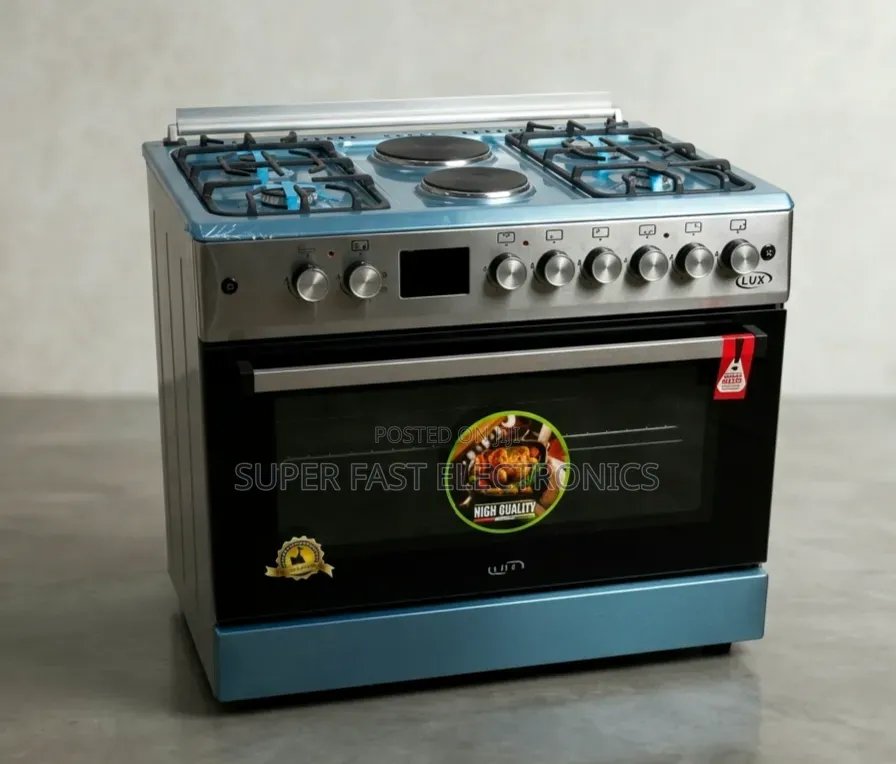 Lux Oven 60×90cm Freestanding Cooker – 4 Gas Burners, 2 Electric Oven
