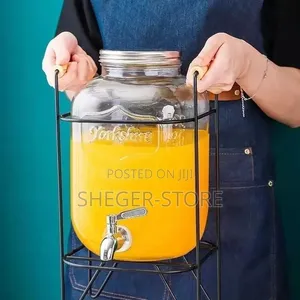 High Quality Glass Beverage Dispenser 5 Litter ፈሳሽ መጠጥ ያቀርቡበታል