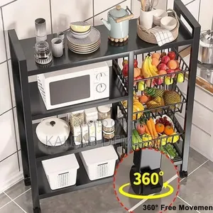 4 Layer Metal Storage Shelf ባለ 4 ደረጃ ሁለገብ መደርደሪያ