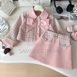Mk- 0840 Bow Decor Girls Casual Skirt And Jacket