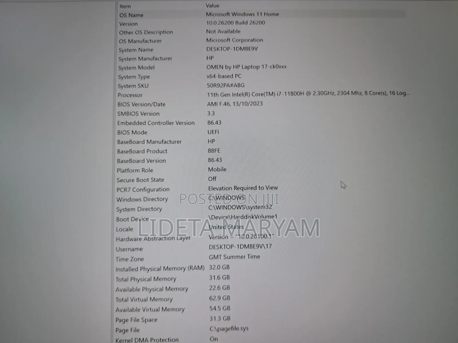 Laptop HP Omen 17 32GB Intel Core i7 SSD 1T