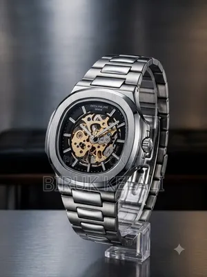 Patek Philippe Watch With a Prominent Skeletonized Dial and Stainless