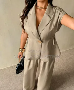 Plus Size Khaki Summer Casual 2 Pieces Set for Women