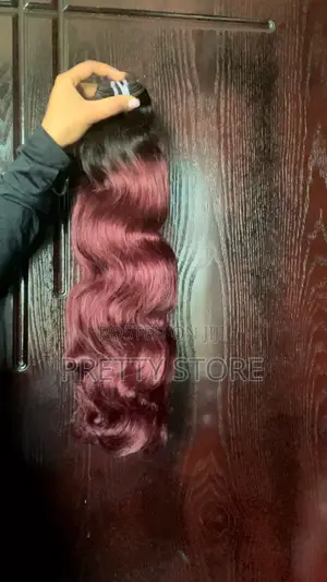 24 Inch 3pcs Burgundy Super Double Drawn Wave Human Hair