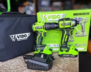 Vido 21v Brushless Cordless Combo Kit Impact Drill and Wrench Set.