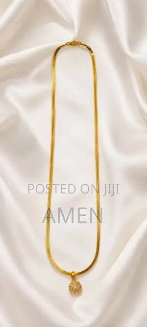 Gold Snake Chain Ball Pendant Necklace