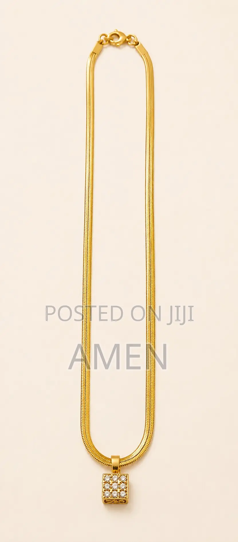 Gold Snake Chain Ball Pendant Necklace