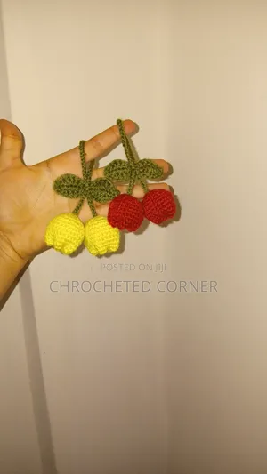 Cute Handmade Crochet Tulips Keychain