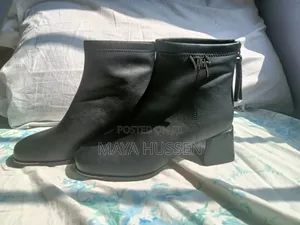 Black Leather Ankle Boots for Women - Brand New
